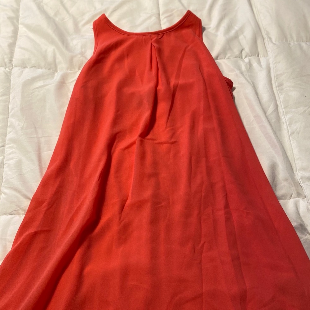 Pink shift dress.